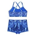 thumbnail image 4 of ZDHoor Girls Activewear 2 Piece Sequins Tank Top & Shorts Set Gymnastics Ballet Dance Wear Light_Blue 12-14, 4 of 6