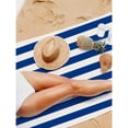 thumbnail image 5 of CuiLiyq Extra Large Beach Towel, Oversized Microfiber Beach Towel 59.8" x 27.5", Striped Lightweight Pool Towel, Swim Travel Towel for Adults Mens Women, Blue, 5 of 6