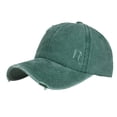 thumbnail image 4 of BODOAO Vintage Washed Cotton Dad Hat Soft Crown Sun Protection Unisex Vintage Washed Retro Baseball Cap Breathable Pigment Dyed Low Profile Adjustable Hat Embroidered Logo Embroidered Green, 4 of 5