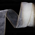 thumbnail image 2 of The Ribbon People White and Gold Solid Wired Craft Ribbon 2" x 27 Yards, 2 of 2