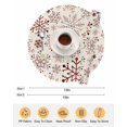 thumbnail image 6 of 13 Inch Round Placemats Set of 6, Red Snowflake Christmas Non Slip Heat Insulation PP Table Mats, Xmas Snowflake Rustic Washable Place Mats for Kitchen Dining Party Table Decor, 6 of 7