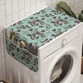 thumbnail image 1 of Floral Washing Machine Organizer, Flying Birds Butterflies Bouquet of Blooming Roses and Wild Leaves Image, Anti-slip Fabric Top Cover for Washer and Dryer, Pale Blue Chocolate, by Ambesonne, 1 of 1