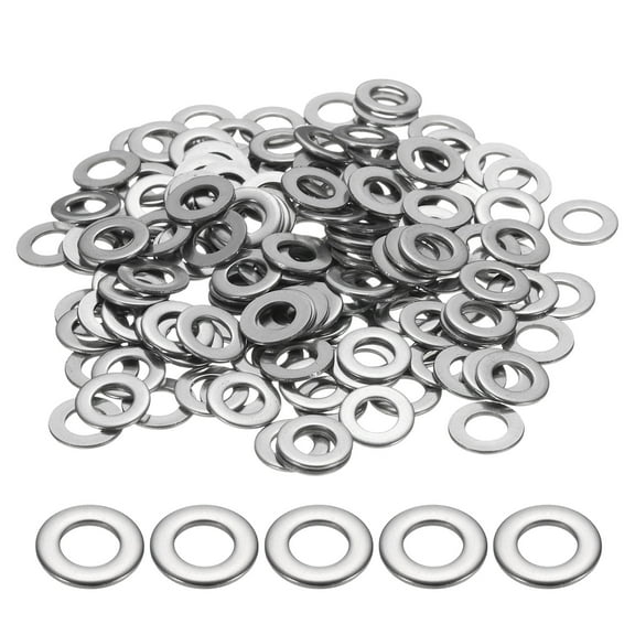 M6 Flat Washer for Screw, 200Pcs 304 Stainless Steel Washers 6MM ID x 12MM OD x 1MM Thick(Silver Tone)