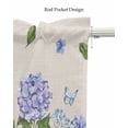 thumbnail image 5 of Country Floral Linen Curtain Valance for Bedroom/Bathroom/Kitchen/Office/Living/Dining Room Window,Botanical Spring Summer Pastoral Leaves Pocket Topper Drapes Decorative Cafe Drapery Panel 42"x18", 5 of 6