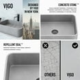 thumbnail image 6 of VIGO Cadman Modern Gray Concreto Stone 18 in. L x 13 in. W x 5 in. H Rectangular Fluted Bathroom Vessel Sink, 6 of 10