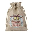 thumbnail image 1 of Lote de 5 unidades de bolsa de lino para Navidad, 9,5x13,5 cm, muñeco de nieve, Papá Noel, patrón de campana pequeña, bolsa de embalaje para regalos de dulces de Año Nuevo, 1 of 4