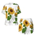 thumbnail image 5 of Naloa Plump Sunflower And Sketch Women's Short-Sleeved Pajama Set, Loungewear, Summer pajamas, Breathable Cozy - Small, 5 of 9