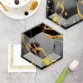 thumbnail image 2 of Efavormart 25 Pack | 8.5" Black Dessert Salad Paper Plates, Hexagon Disposable Plate With Gold Foil Marble Design - 400 GSM for Wedding Receptions, Banquets, and Catered Events, 2 of 11