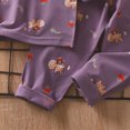 thumbnail image 6 of TOWED22 Winter Outfit for Infant Toddler Long Sleeve Print Round Neck T-Shirt Fleece Pants 2Pcs Warm Clothes Set(Purple,3-4 Y), 6 of 6