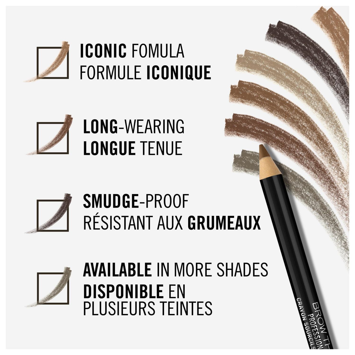 Rimmel Brow This Way Professional Pencil, stunning natural look, 2 in 1 brush & pencil, 100% Cruelty-Free, Define your eyebrows