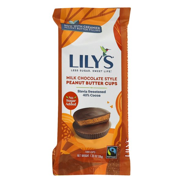 Lily S Stevia Sweetened 40 Cacao Peanut Butter Cups Milk Chocolate 2 Cup S Walmart Com Walmart Com