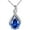 Deep Blue, variant on Sterling Silver Simulated Blue Sapphire Birthstone Pendant Necklace, Mother's Day Gifts for Women