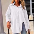 thumbnail image 6 of jsaierl Fashion Women Casual Lapel Long Sleeve Solid Color Shirt Top Single-Breasted Cardigan Blouse, 6 of 6
