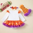 thumbnail image 7 of REgarm Baby Girl Halloween Outfit Letters Pumpkin Ghost Print Long Sleeves Romper Shorts Fall Winter Clothes,1-3 Months, 7 of 7