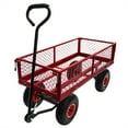 thumbnail image 3 of 3 Cu Ft Steel Garden Cart 300 Lbs. Capacity Heavy Duty with Removable 4 Sides 180° Rotating Handle For Garden Farm, 3 of 9