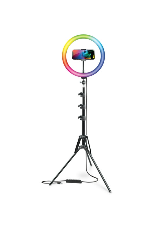 Bower 12-inch LED RGB Ring Light Studio Kit with Special Effects; Black
