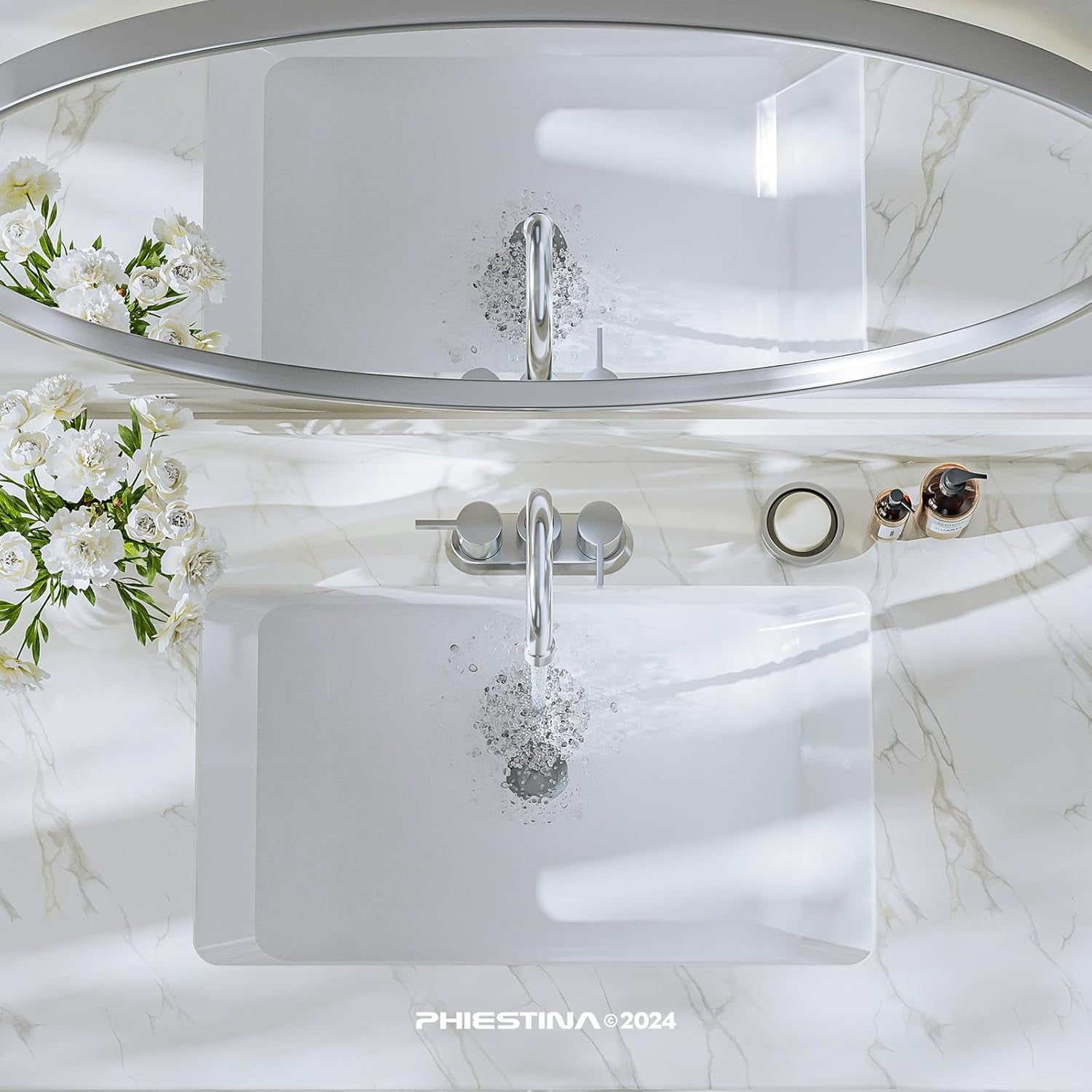 Chrome Bathroom Vanity Faucet 2-Handle 3 Holes Lavatory 4 In Centerset Mixer Tap