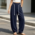 thumbnail image 2 of RongHuan Wide Leg Pants Womens Loose Fit Drawstring Joggers High Elastic Waisted Workout Pant Casual Trousers Daily Wear, 2 of 9