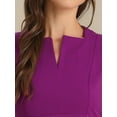 thumbnail image 5 of DARING DIVA Pleated Cap Sleeve V Neck Shift Office Work Dresses S Purple, 5 of 5