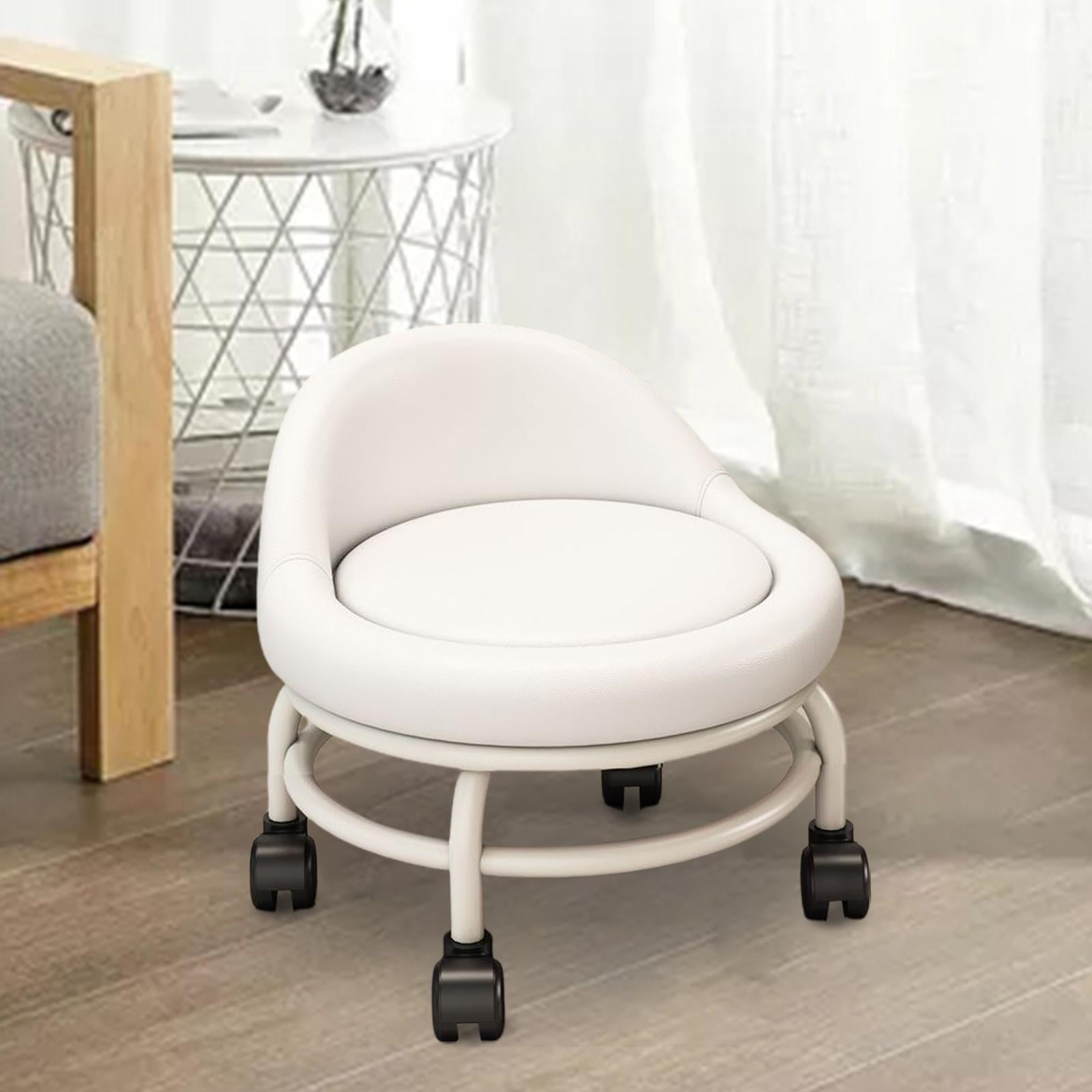 Rolling Stool with Backrest, Cleaning Sofa Foot Rest, Multipurpose
