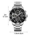 thumbnail image 3 of Reloj de cuarzo digital para negocios, para hombres y mujeres, con correa de acero inoxidable, resistente al agua hasta 30 metros, función de fecha y alarma, elegante reloj de pulsera formal., 3 of 9