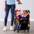 thumbnail image 4 of HELLHERO Colorful Cat Pattern Design Suitcase Cover for Friends, Polyester Spandex Anti-scratch Journey Baggage Guard Easy Wash Suitcase Sleeve, 4 of 7