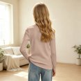 thumbnail image 4 of Girls Crew Neck Shirt Long Sleeve Ribbed Solid Slim Fit Basic Tee Fall Tops, 4 of 6