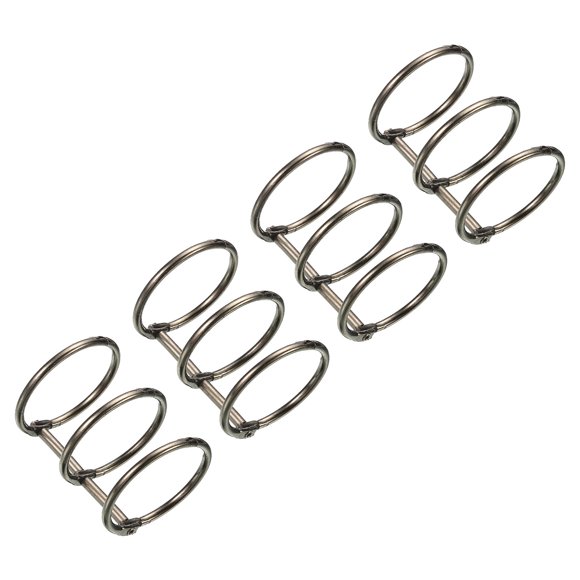 Uxcell Anillos de carpeta metálicos desmontables de 1.18" de diámetro, 3 círculos, color gris oscuro, paquete de 4