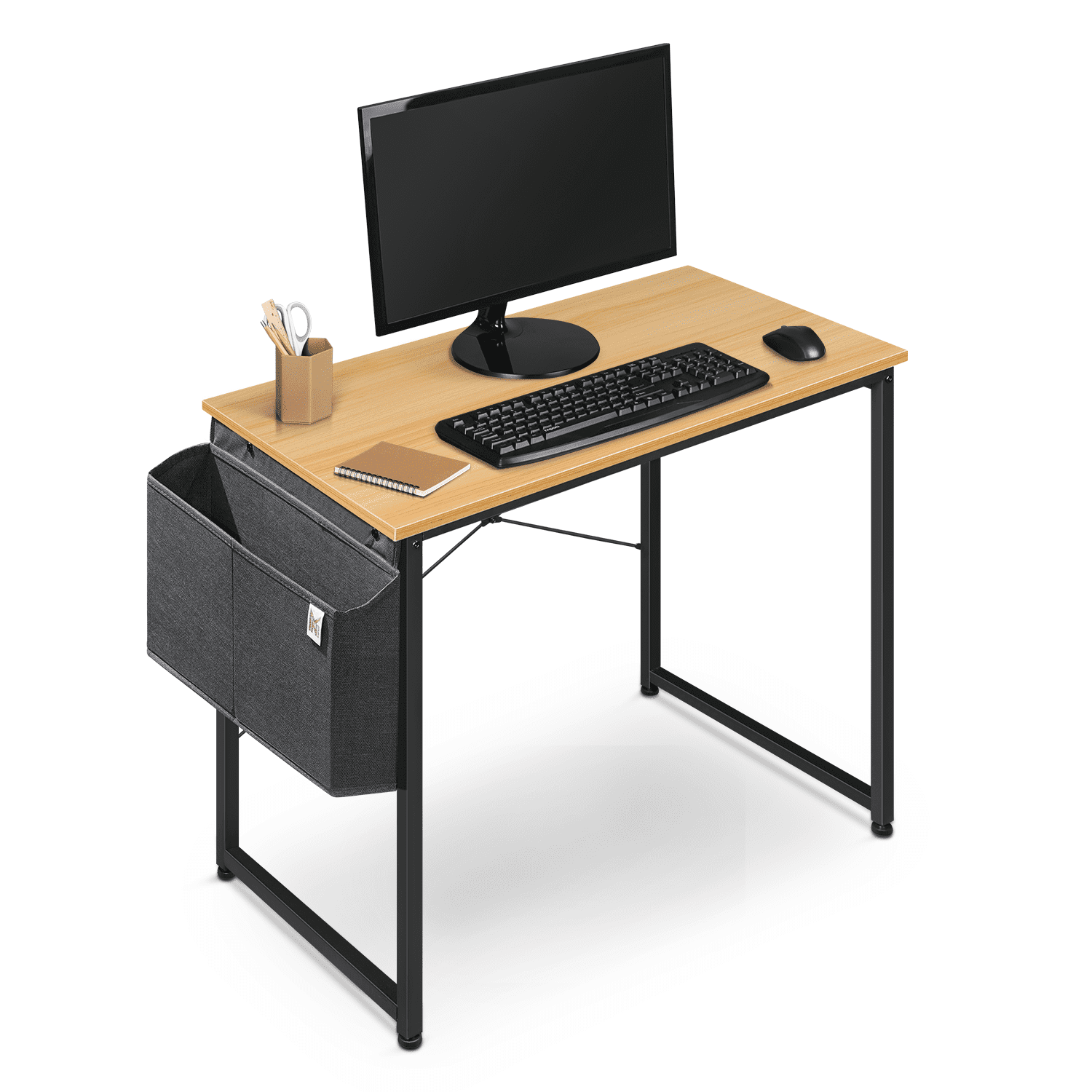 MoNiBloom Computer Desk, Simple Style Office Laptop Table with Storage