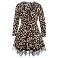 thumbnail image 2 of Conjunto Pantalones Fruncido de Talla Grande con Encaje de Leopardo Rosegal  Pijamas y Batas Tallas Grandes, 2 of 5