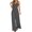 Gray, variant on Women Adjustable Strap Button Wide Leg Jumpsuits Pants Bottoms