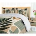 thumbnail image 4 of Ambesonne Monstera Duvet Cover Set, Nature Mid Century Boho, Calking, Beige Evergreen Sepia, 4 of 6