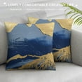 thumbnail image 3 of PRATYUS Decorative Throw Pillow Covers, Modern Dark Blue Abstract Oil Painting Art Square Pillows Cover Case For Cushions Sofa Bed Cushion Living Room Farmhouse Outdoor Decor 20x20in, 3 of 5
