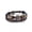 Flower, variant on Leather Bracelet Brown 8.5 Inches 20MM Push button L442-Brown Button