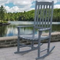 thumbnail image 2 of Northbeam Solid Acacia Hardwood Outdoor Patio Slatted Back Rocking Chair, Grey, 2 of 8