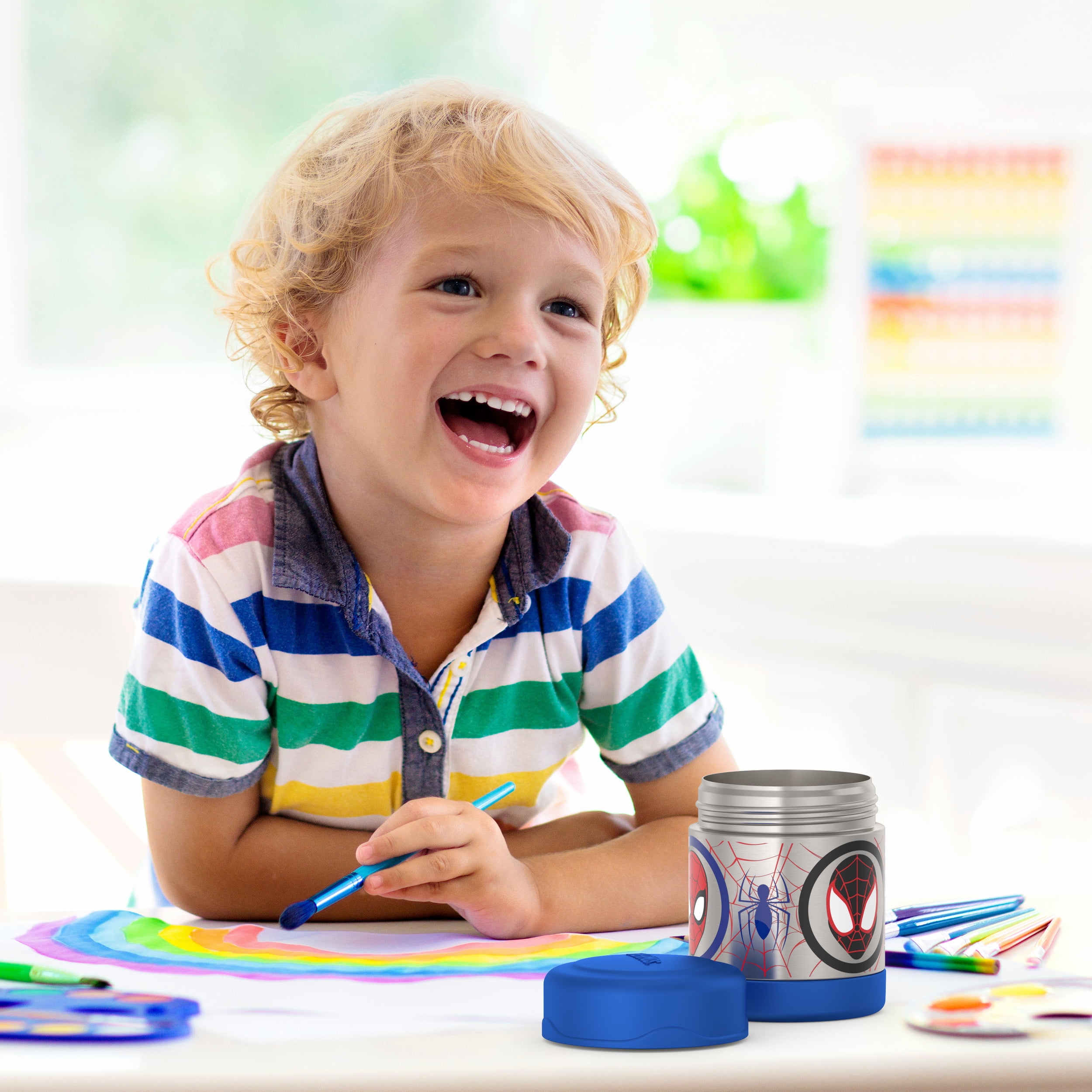 Thermos Kids Stainless Steel Vacuum Insulated FUNtainer Food Jar, 295 ml, Spiderman, Black, F30021SP