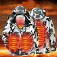 thumbnail image 2 of Man 3 Area Heating Jackets Camouflage Color With Detachable Hat Velvet USB Charging Heating Jackets Windproof And Warm Hiking Coat Outdoor Warm Clothes, 2 of 9