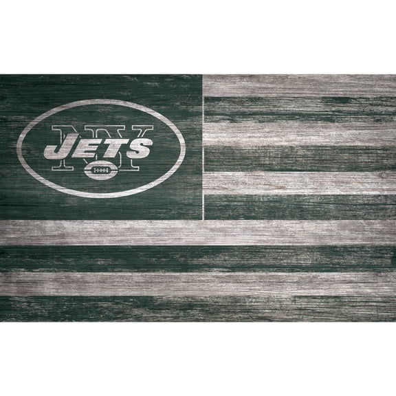New York Jets 11'' x 19'' Distressed Flag Sign