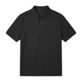thumbnail image 4 of Mens Polo T Shirt Short Sleeve Quarter Button Up Tee Shirts Lightweight Black Fashion Clothing for Men, 4 of 4