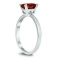 thumbnail image 2 of SZUL Women's Emerald Shaped 7X5MM Garnet Solitaire Ring in 10K White Gold, 2 of 4