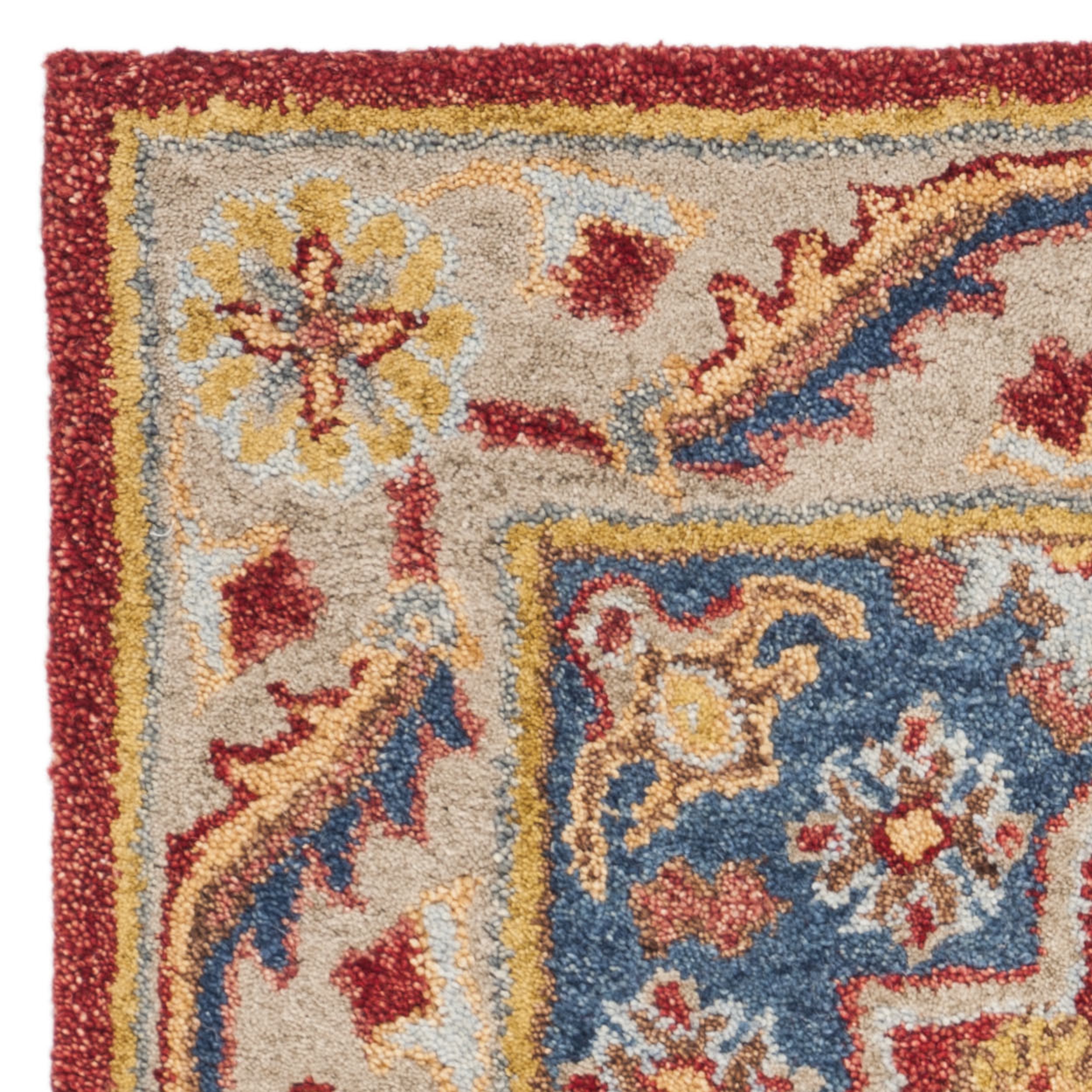 SAFAVIEH Antiquity Steve Traditional Wool Area Rug, Red/Blue, 2' x 3'