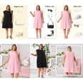 thumbnail image 4 of Vestidos de verano de talla grande para mujer Agnes Orinda, con mangas de volantes, cuello redondo, casual midi de playa 1X negro, 4 of 8