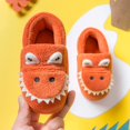 thumbnail image 4 of MUCHENGGIFT Baby Toddler Boys Girls House Slipper Non Skid Fuzzy Cartoon Dinosaur Kids Indoor Bedroom Shoes, 4 of 6