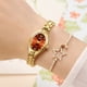 thumbnail image 4 of Reloj de cuarzo para mujer con esfera de diamantes de imitación | Reloj de pulsera para uso diario | Brazalete de acero inoxidable | Caja de 21 mm, ideal para muñecas pequeñas, 4 of 9