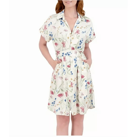 French Connection Women's Short Shirt Dress (Floral, Small)
