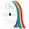 Offray Ribbon, Multi 5/8 inch Rainbow Stripe Grosgrain, 9 feet