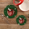 thumbnail image 2 of SKYSONIC 2 pcs Winter Snowman Cup Pot Holders Trivets, Heat Resistant Trivets,Abstract Christmas Snowflake Cotton Thread Weave Mats for Hot Pads Pans Pot Bowl Teapot, 2 of 7