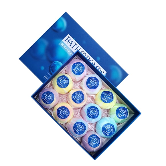 Minnieouse Baño refrescante de 12 piezas para mujeres, regalos con propiedades exfoliantes, kit de fabricación de bombas de baño Protección de la piel azul