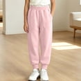 thumbnail image 4 of BLVB Girls Sweatpants Toddler Kids Cotton Joggers Elastic Waist Athletic Pants with Pockets for 1-11Y(Pink,1-2 Years), 4 of 7
