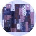 thumbnail image 1 of Ahgly Company Indoor Round Abstract Blue Contemporary Area Rugs, 3' Round, 1 of 4